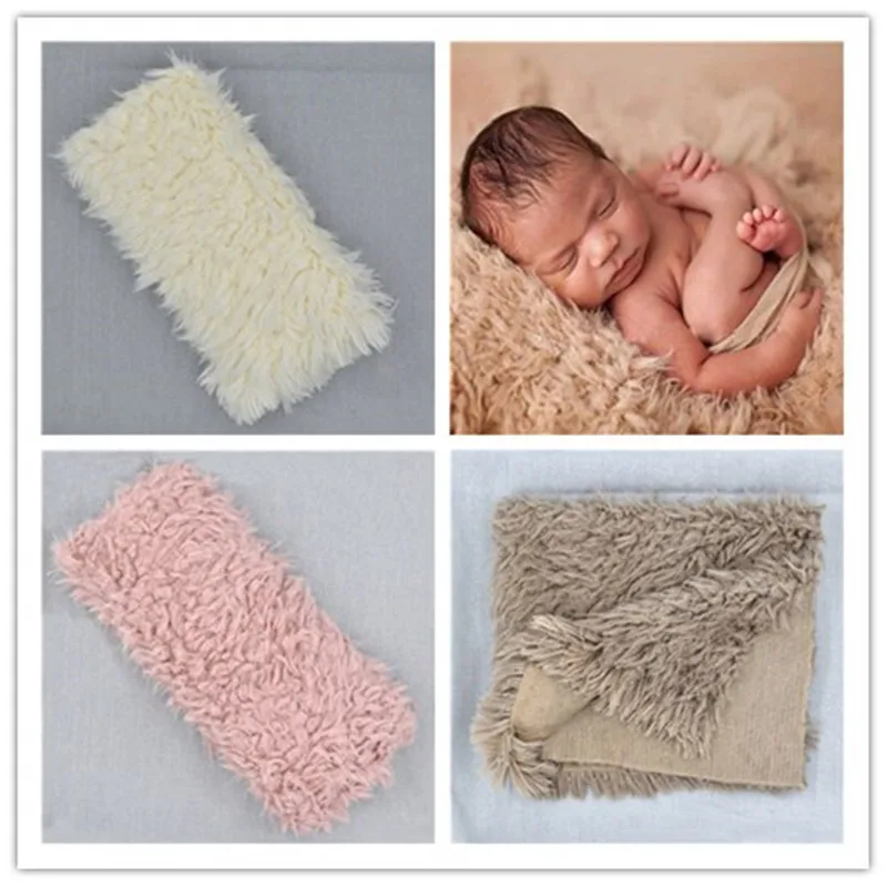 

50cmx50cm Blanket Basket Stuffer Photo Shoot Newborn Photography Props Newborn Baby Infant Soft Faux Fur Fotografia Blankets
