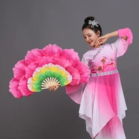 1pair spanish dancing peony handfan double sided large flower petals group belly dance performance prop stage fan