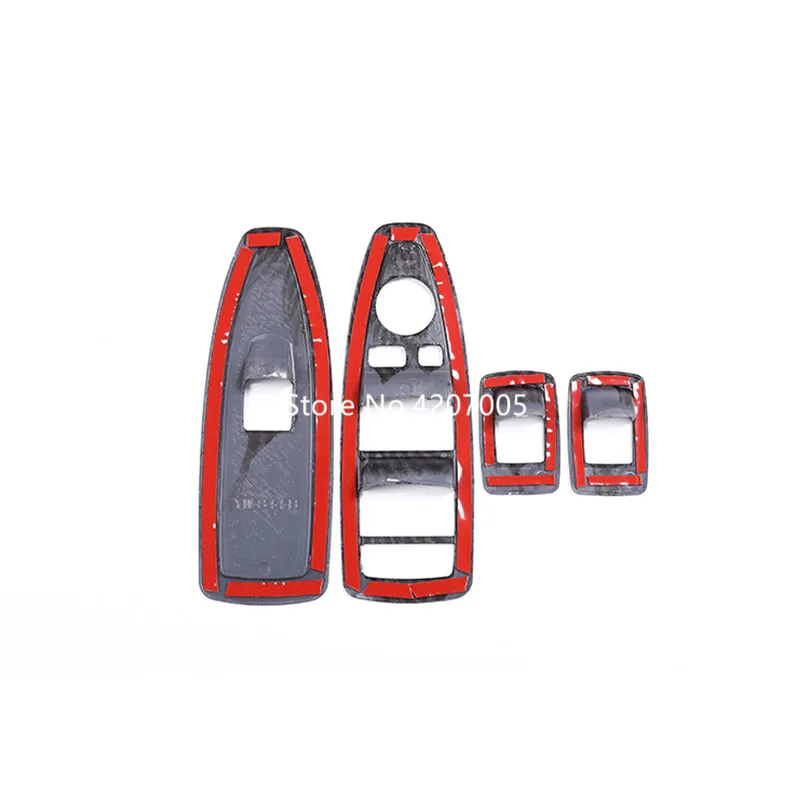 4Pcs/set ABS Plastic Carbon Fiber Style Window Lift Switch Frame Trim Cover For BMW X1 F48 2016 2017 2018 Car Accessories | Автомобили и