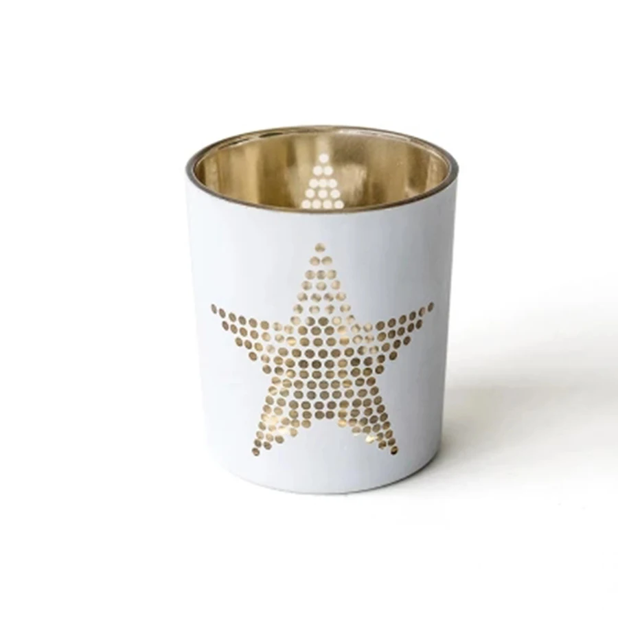 Christmas Candle Holder Modern Glass White Wedding Lantern Tea Light Centros De Mesa Moroccan Decor 40K0061 | Дом и сад