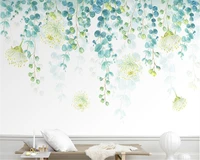 beibehang nordic fashion personality high quality wallpaper small fresh leaves simple tv background papel de parede 3d wallpaper