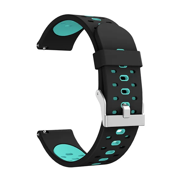 20 мм силиконовый ремешок для Xiaomi Huami Amazfit Bip Youth Edition Смарт-часы сменный ремешок спортивный дышащий браслет ремень - Цвет: Black green