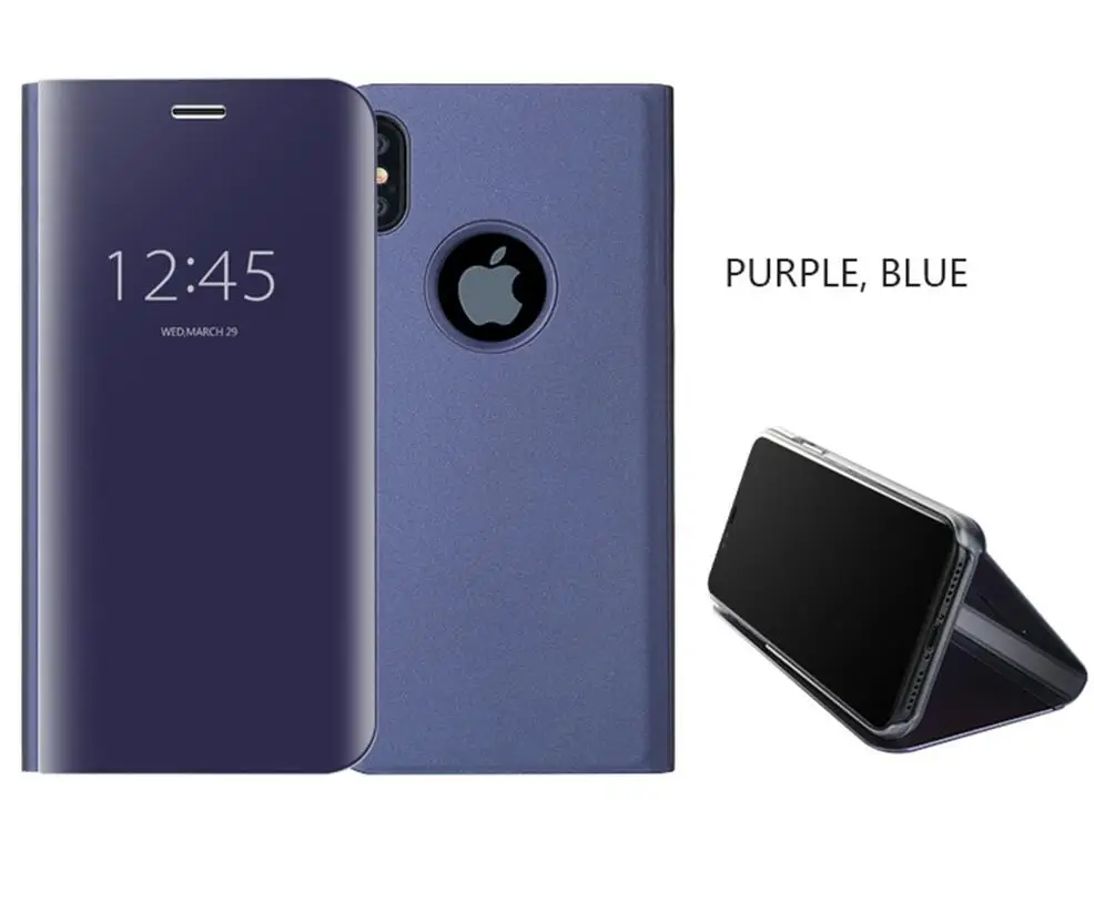 Gurioo модная зеркальная кобура откидной кронштейн защитная чехол для iPhone 6 6 S 7 8 9 Plus X 360 Полное покрытие задняя крышка-чехол для телефона