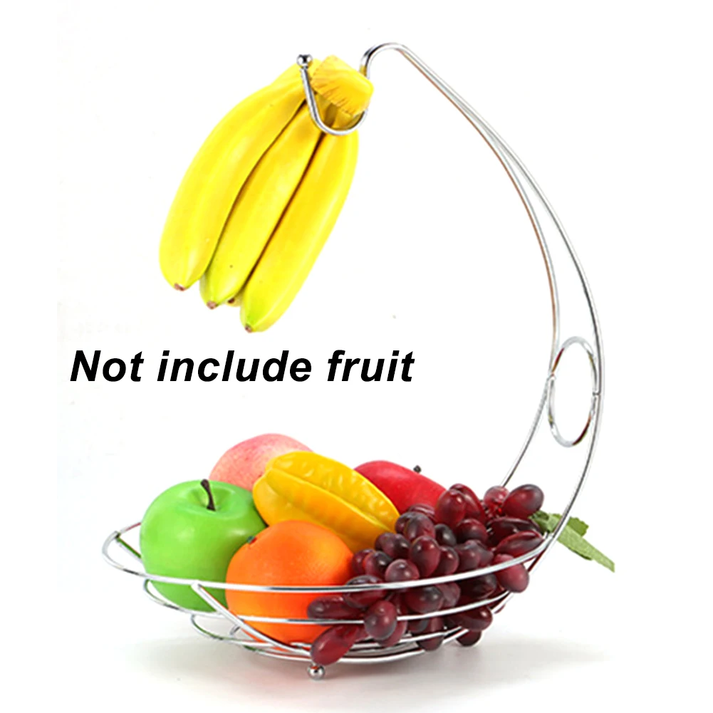 2 в 1 корзина для фруктов Rustproof Stand настольная столовая Банановая вешалка с крючком
