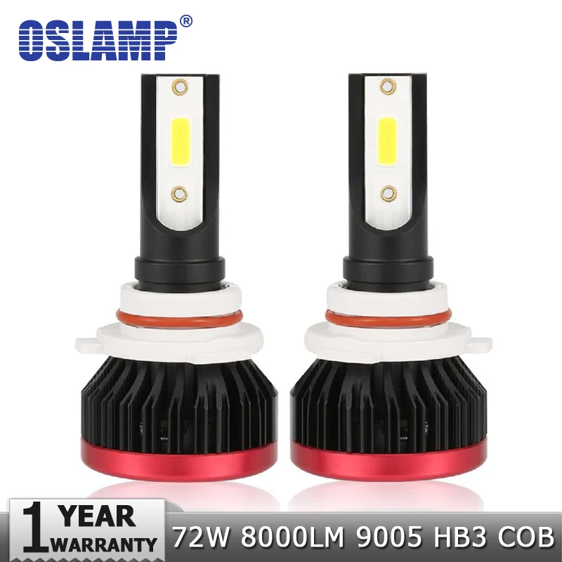 Oslamp моноблочные светодиодные чипы 9005/9006 светодиодный фары для автомобиля 72 Вт