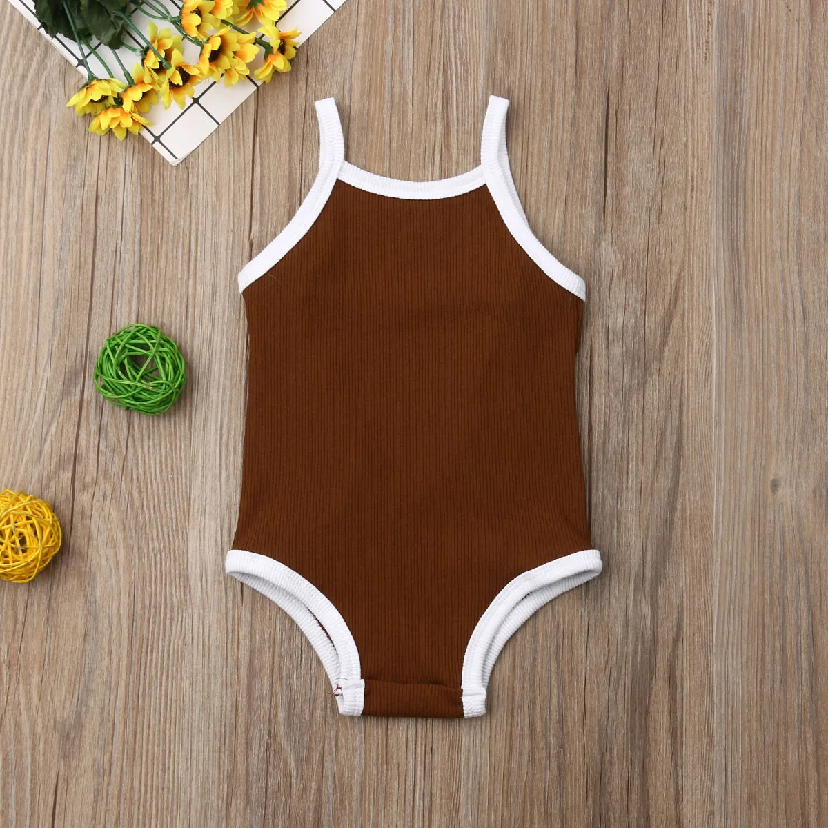 Pudcoco/летнее боди для маленьких девочек Комбинезоны без рукавов Однотонная