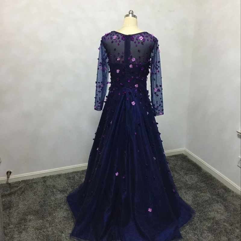 New Arrival Long sleeve Evening dress 2021 Robe de soiree abendkleider abiye gown Formal Hand flower | Свадьбы и торжества