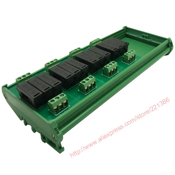 3 канальный Модуль интерфейса предохранителя держатель крепление на Din рейку для