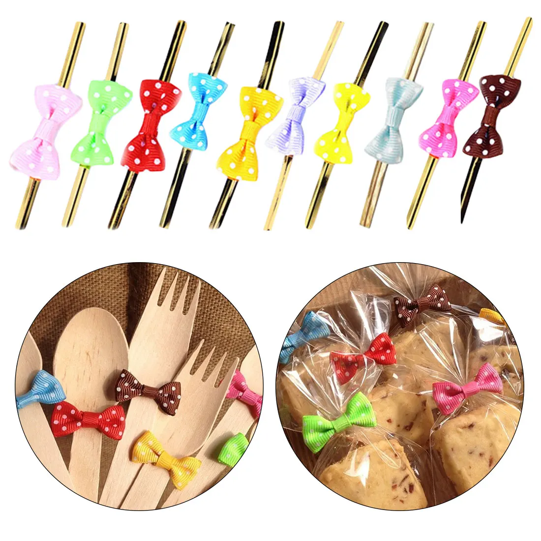 40 шт. металлические плетеные галстуки в горошек с бантом Подарочные Упаковочные