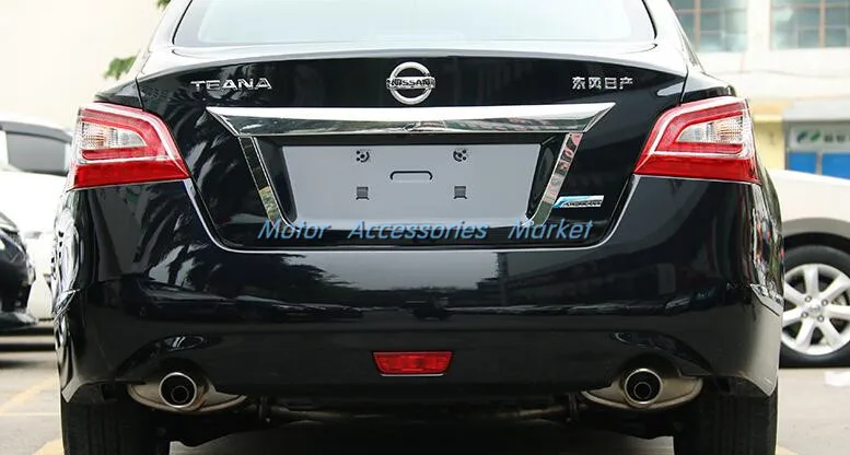 Хром Нержавеющая сталь багажник лицензионные palte литья отделка для Nissan Altima 2013