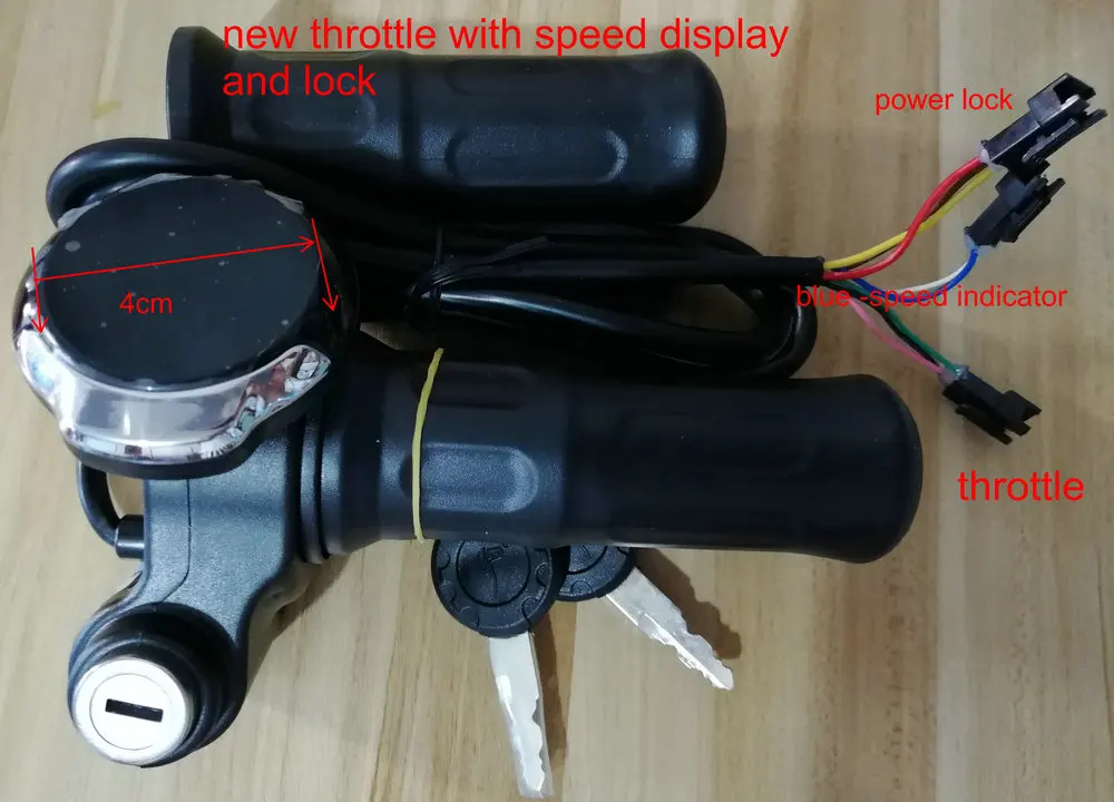 Поворотная дроссельная заслонка с замком + дисплей 24v36v48v60v индикатор напряжения