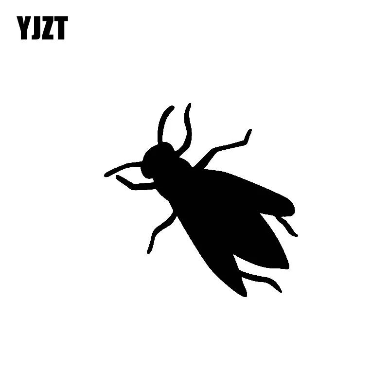 

YJZT 14CM*13.9CM Interesting Nifty Insect Shadow Delicate Nice Vinyl Decal Lovely Car Sticker Black/Silver C19-1348