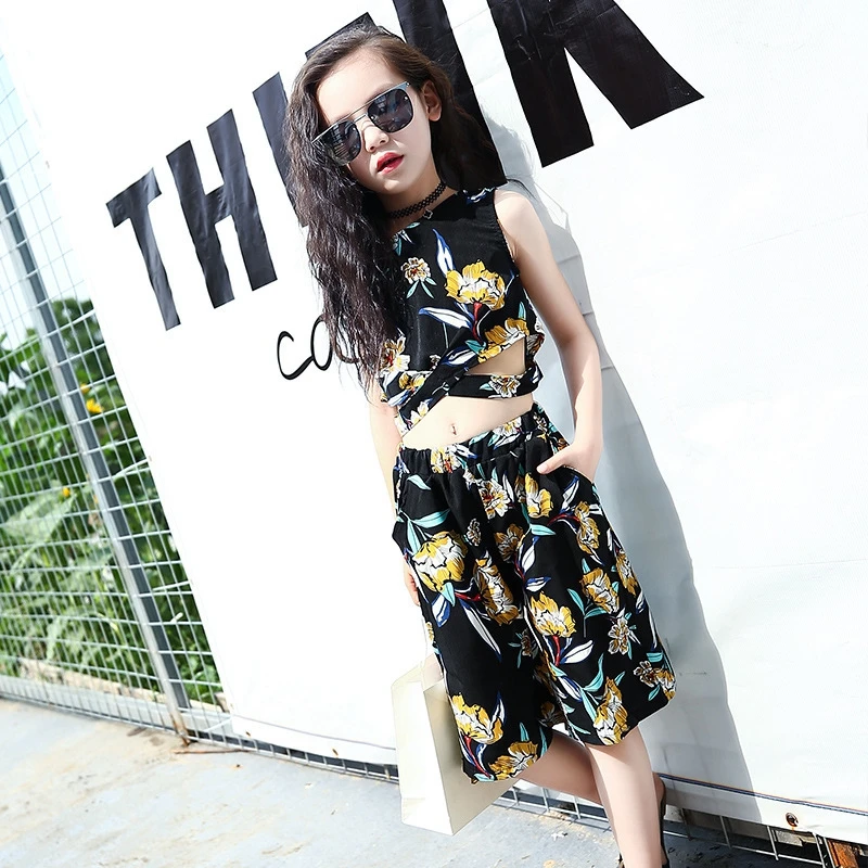 Комплекты для девочек Детские костюмы с цветочным рисунком Одежда летние