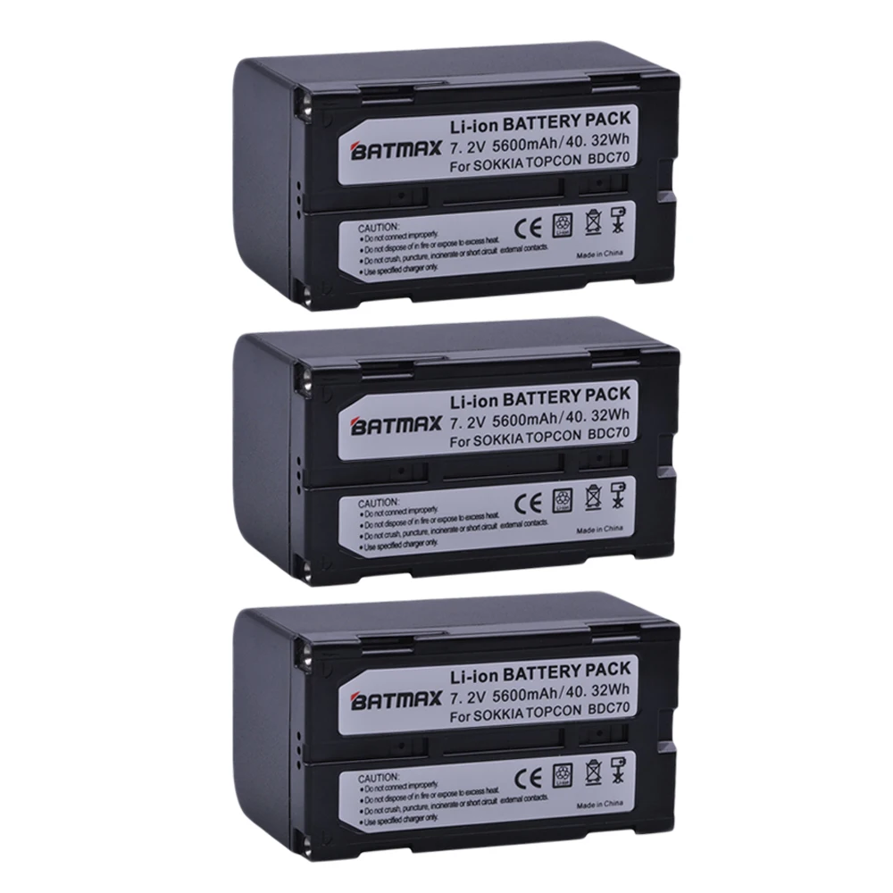 Аккумуляторная батарея Batmax 3 шт. 5600 мАч BDC70 для sokkia CX FX total station для topcon ES OS total station