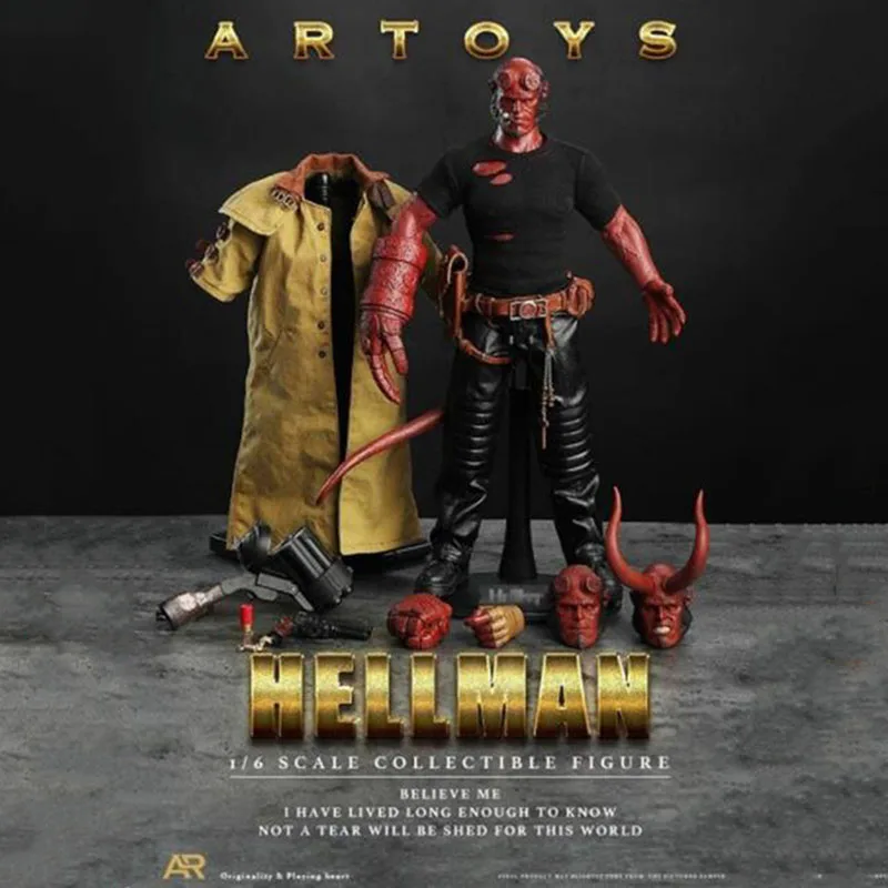 

1/6 Scale Hellman HellBoy Anung Un Rama Male Man Boy 12' Action Figure Collections Toys Gifts Full Set Action Figure W 3 Heads