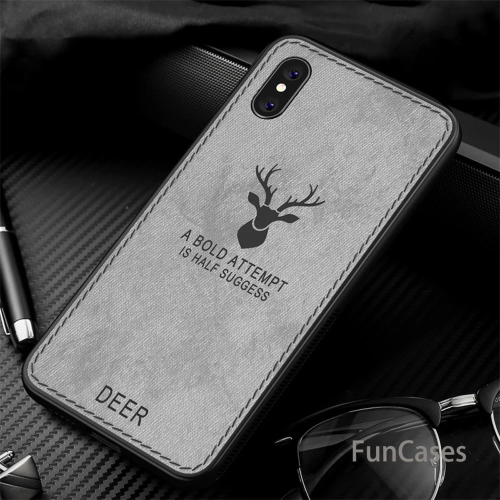 Для iPhone XS Max чехол одежда в стиле ретро кожа олень шаблон для XR 6 7 8 Plus X ткань мягкий