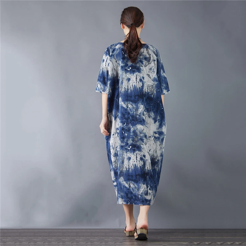 Хлопковое женское платье с принтом тай-дай ARCSINX большие размеры 8XL 7XL 6XL 5XL 4XL 3XL на