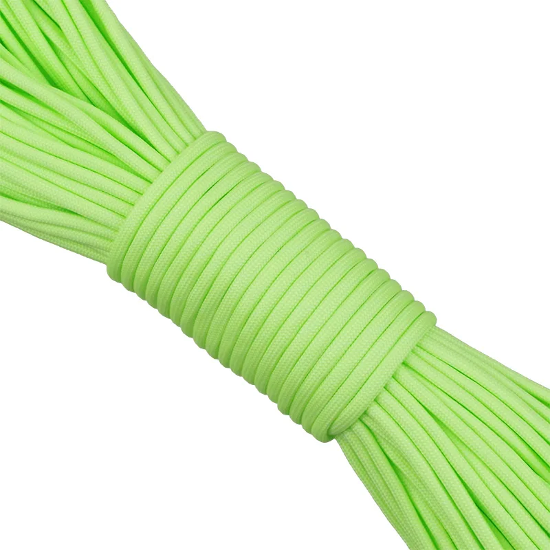 Green Светоотражающий светящийся Паракорда с 9 прядей шнур защищенный от непогоды браслет комплект шнурок для рукоделия Кемпинг Пеший Туризм свечение в темнота парашют шнур - Цвет: Green