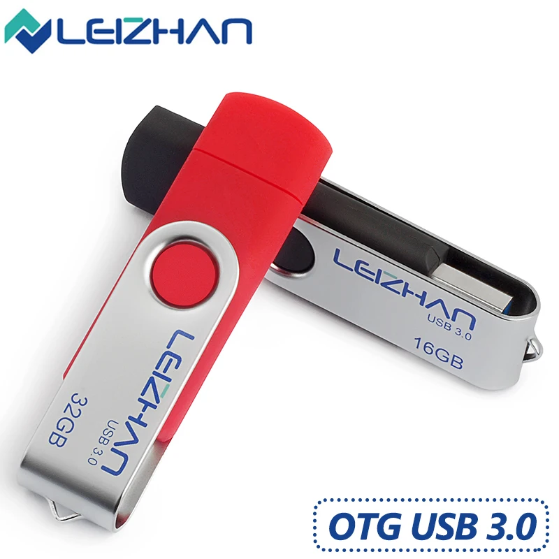 LEIZHAN USB 3 0 Android Флешка 128 ГБ Micro Phone Pen Drive 64 32 16 8 OTG флэш накопитель Рамочка для