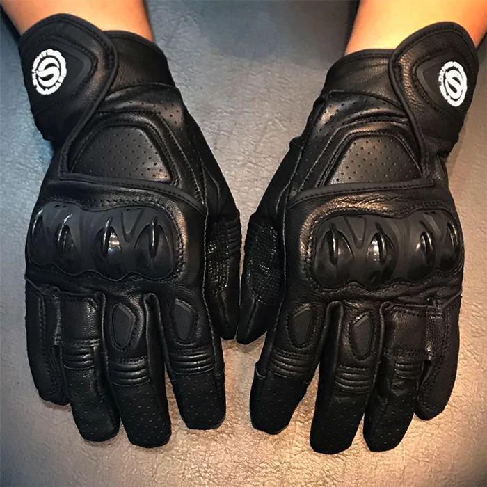 Мужские мотоциклетные кожаные защитные перчатки для скутера кафе поплавок