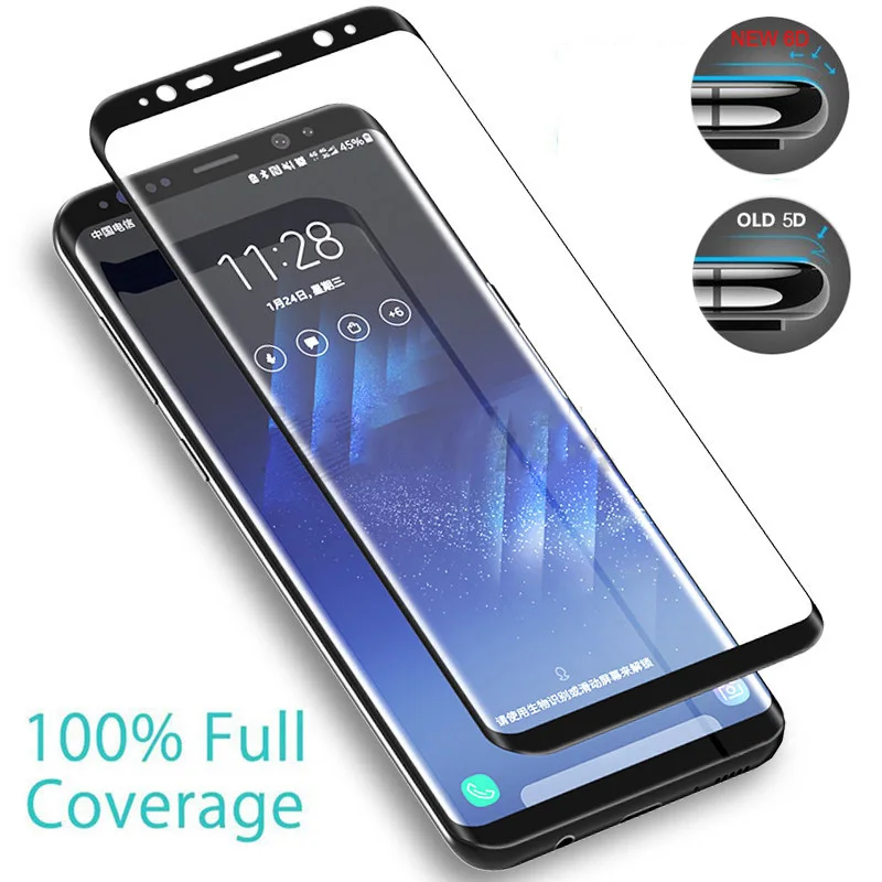 Plusme 6D защита экрана закаленное стекло для Samsung Note8 полное изогнутое Galaxy S8 S9 A8 Plus