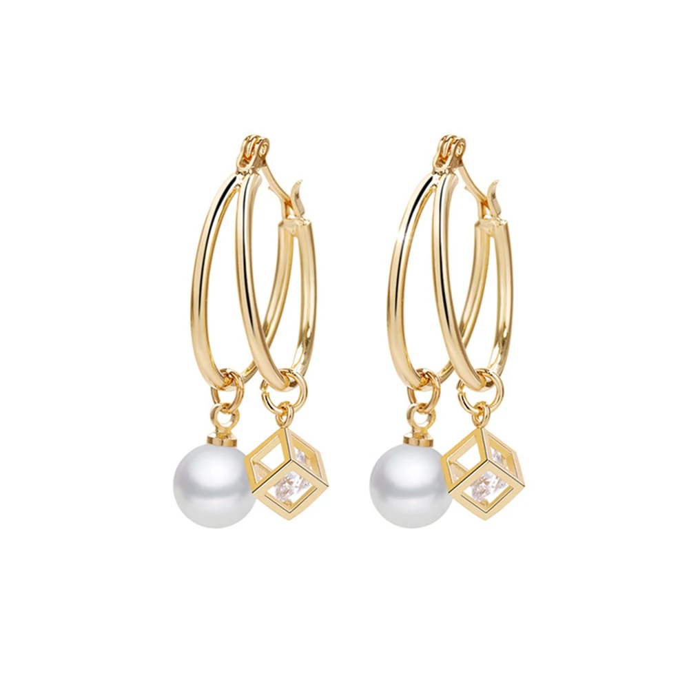 Женские серьги с круглым жемчугом Seven Candy Hyperbole популярные длинные простым