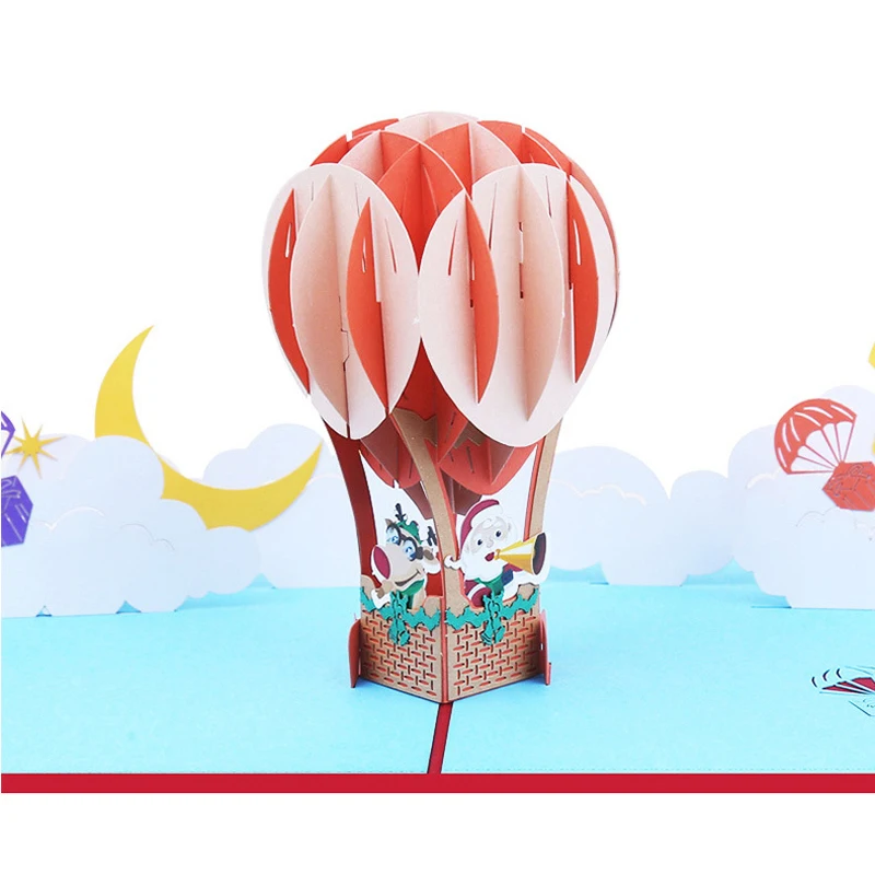 (10 шт./лот) бренд leiso 3D Pop Up ручной работы воздушный шар поздравительная открытка