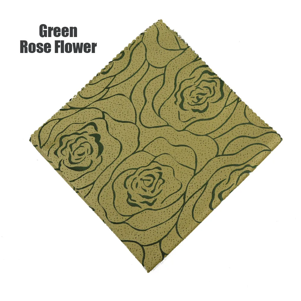 Green Rose Pattern 1" квадратная Золотая желтая/Серебристая серая декоративная салфетка для стола высшего класса, полиэфирная Складная салфетка для дома, 6 шт./лот - Цвет: Green Rose Pattern