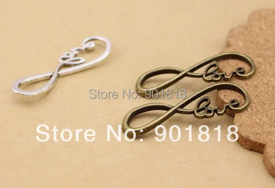 20 шт./пакет модные новые соединители LOVE infinity для ювелирных украшений symbol 13*39 мм