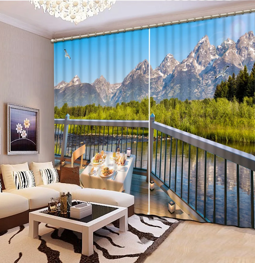 

scenery Luxury Blackout 3D Window Curtain For Living Room office Bedroom