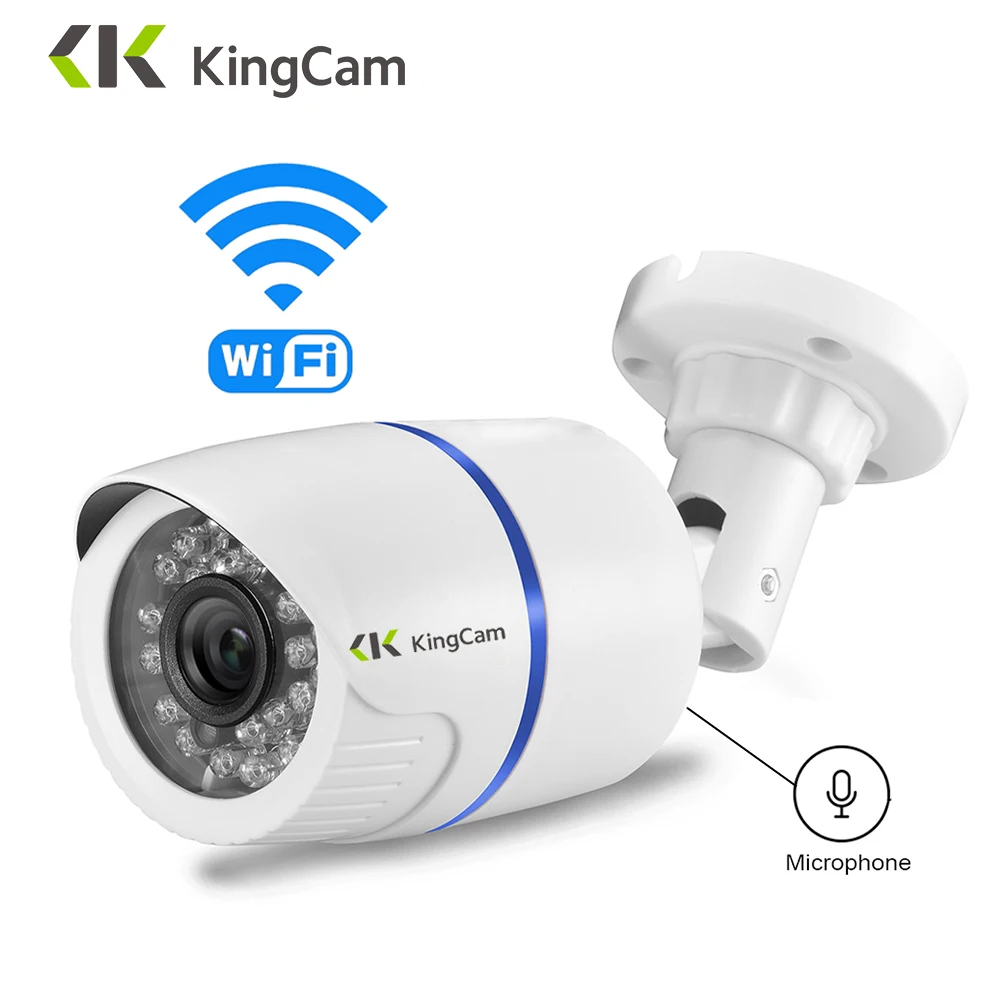 KingCam Wifi IP камера 1080P Беспроводная CCTV пуля наружная крытая Водонепроницаемая камера s с микрофоном, поддержка SD TF карта Cam