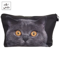 who cares printing british shorthair cat makeup organizer handbags pouchs for travel accessorie women cosmetic bag toiletry kit