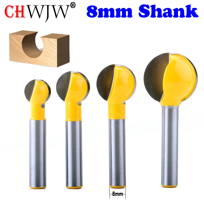 

CHWJW 8mm Shank 1PC Ball End Round Carving Bit router bit woodworking router bits carbide bit Woodworking