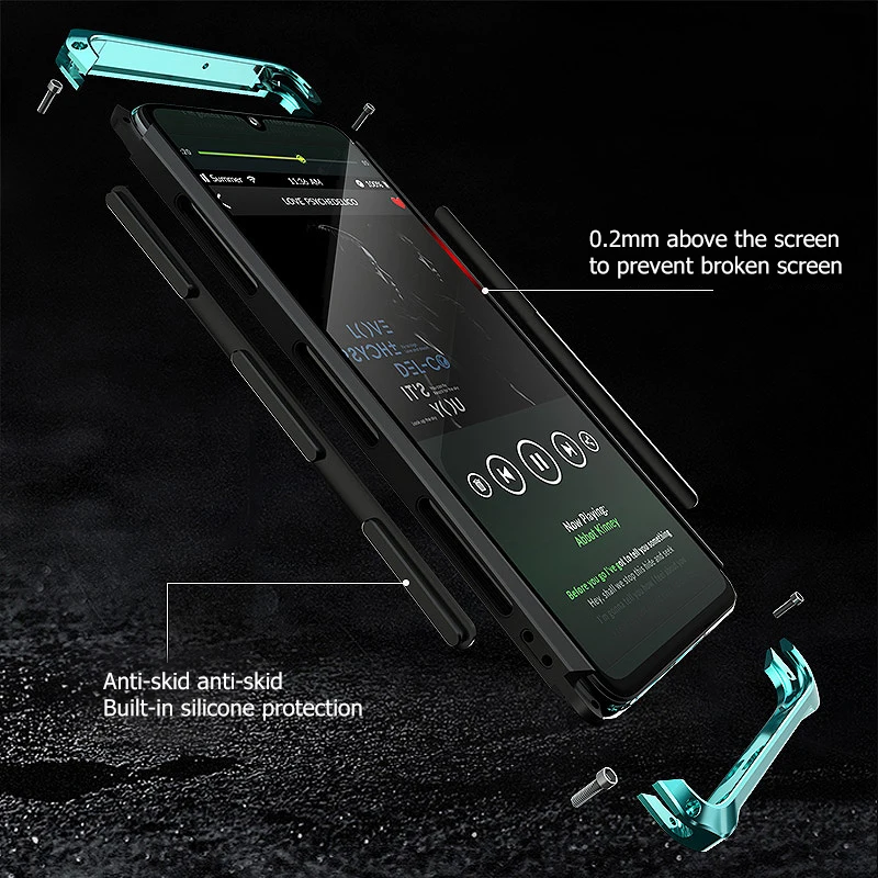 Dropshipping Textured Anti-fall Aluminum Alloy Case For Huawei P30 Metal Frame PC Back Bumper P30 Pro Armor Shockproof Cover