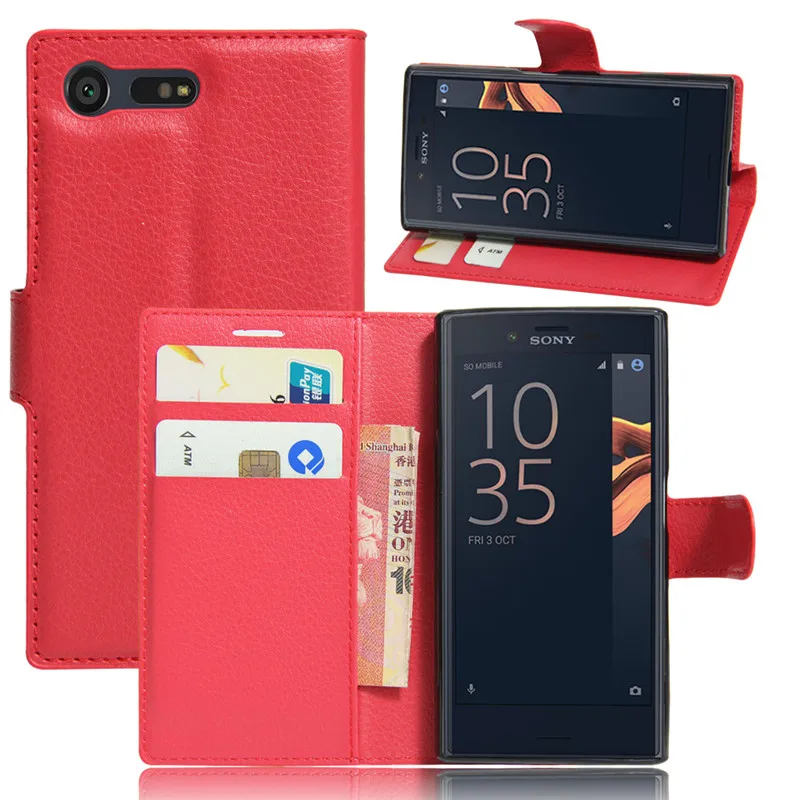Чехол-Кошелек для Sony Xperia X Compact F5321 кожаный флип-чехол из ТПУ задняя крышка