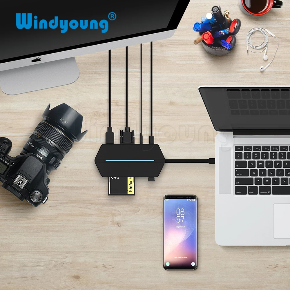 Адаптер USB C Thunderbolt для ноутбука Macbook 3 0 дюйма Type C|USB-хабы| |