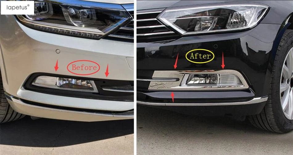 

Lapetus Accessories For Volkswagen Passat B8 2016 2017 2018 Front Head Fog Light Lamp Foglight Molding Cover Kit Trim 2 Piece