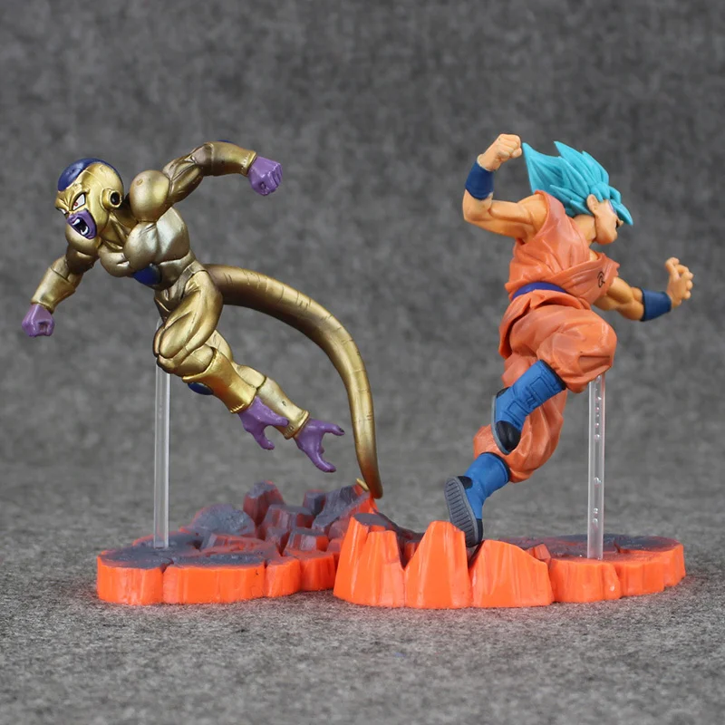 2 stili di Dragon Ball Risurrezione F золотой морозильник Гоку против фигурку Modello Giocattolo дель ПВХ