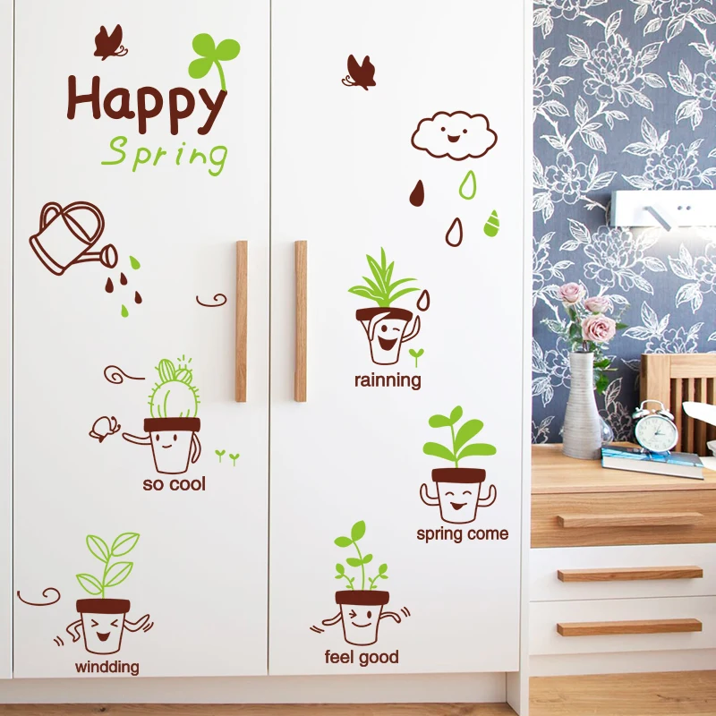 [SHIJUEHEZI] растение настенный наклейки DIY бонсай настенные для гостиной детской
