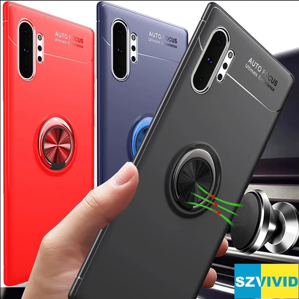 Автомобильный Магнитный чехол для samsung Galaxy Note 10 Plus кольцо пальцевый держатель