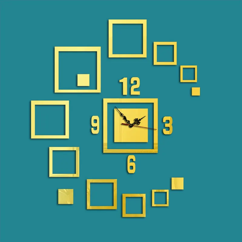 3D акриловые настенные часы зеркальные наклейки для гостиной спальни Декорации