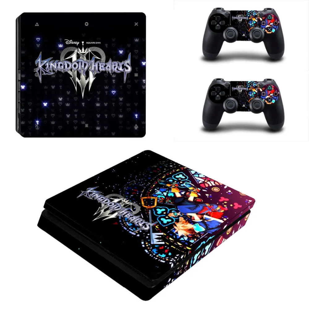 Тонкая наклейка Kingdom Hearts 3 для консоли Sony PlayStation 4 и 2 контроллеров PS4 Slim|Наклейки| |