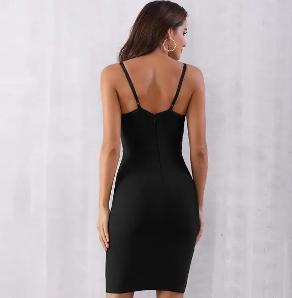 

Bandage Sexy Dress Celebrity Strap Sequined Ngiht Club Fashion Evening Party Bodycon Black Women Dresses Whoelsale