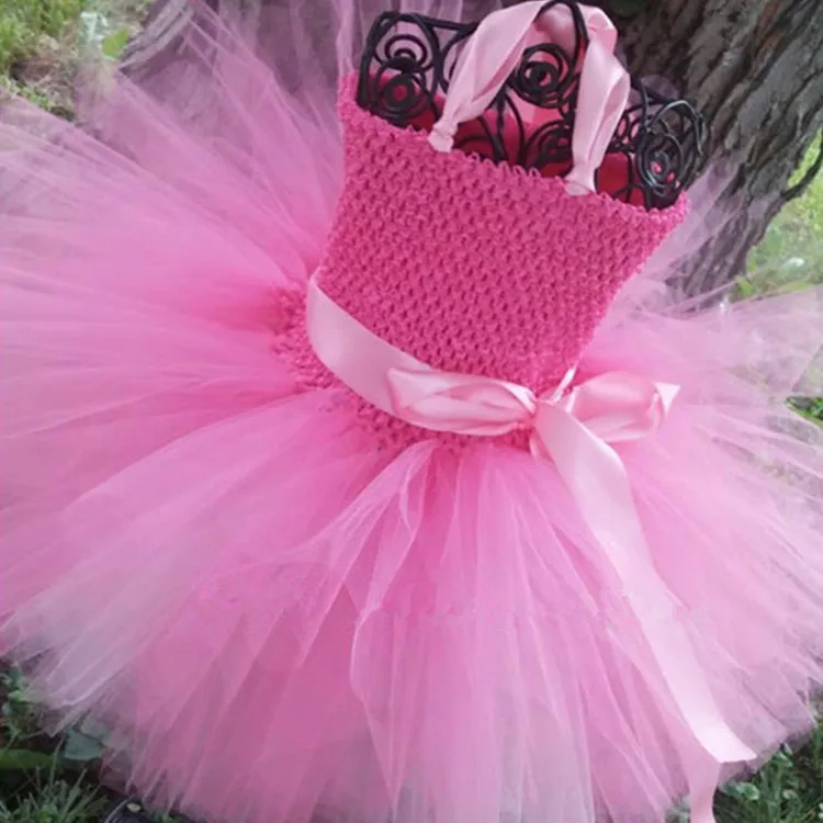 Lovely Girls 2Layers Tutu Dresses Baby Crochet Corset Ballet with Grosgrain Bow and Headband Set Kids Princess Party Dress | Детская