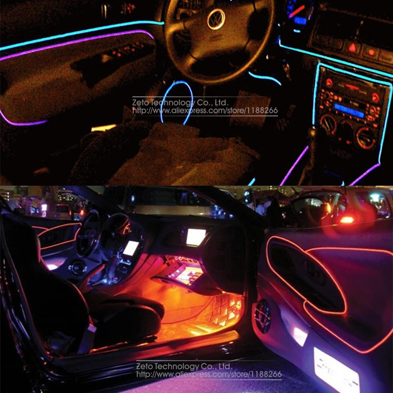 Гибкая неоновая лента для холодного света 5 м светящаяся EL Проводная украшения