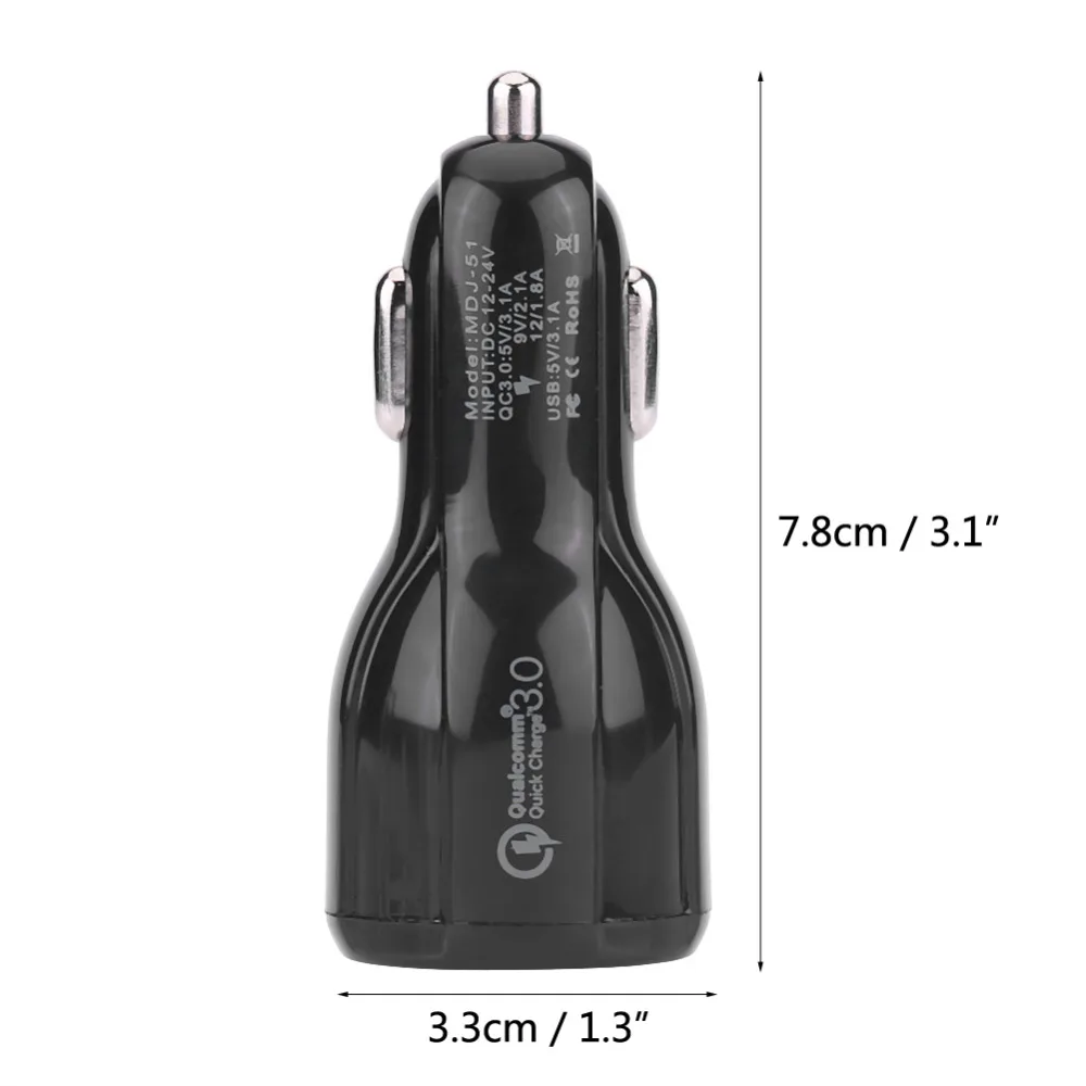 Быстрая зарядка 3 0/QC3.0 двойной USB порт Гнездо быстрое автомобильное зарядное