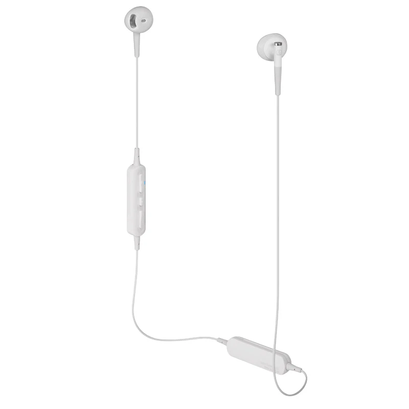 white Оригинальная аудиотехника ATH-C200BT Bluetooth наушники Беспроводные спортивные полуушные Fllat голова шеи Висячие Наушники - Цвет: white