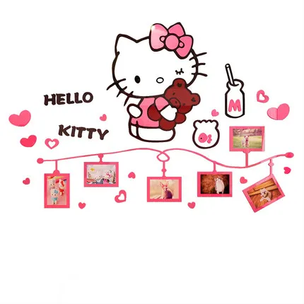 Акриловые детские 3D наклейки Hello kitty обои для детской комнаты | Дом и сад