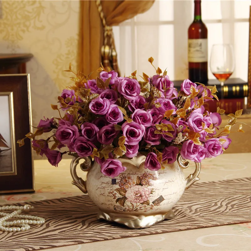 Винтажная ваза ручной работы из смолы с цветочным принтом цветочный горшок двумя