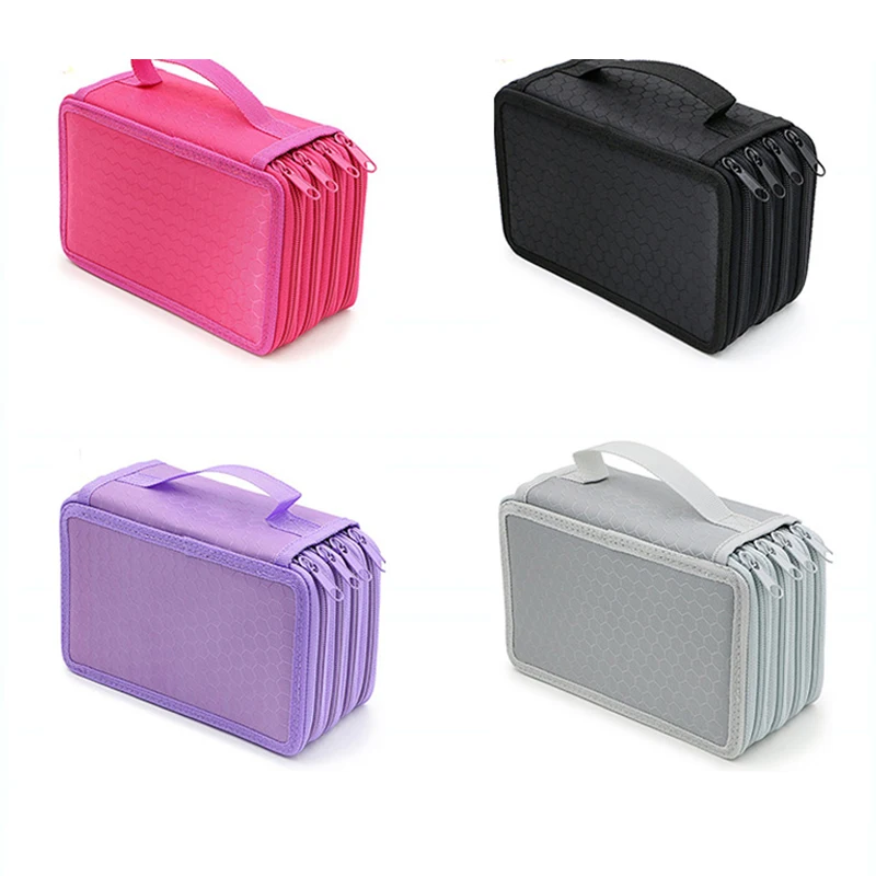 Четыре-Слои Карандаш Чехол сумка для карандашей однотонные Цвет квадратный